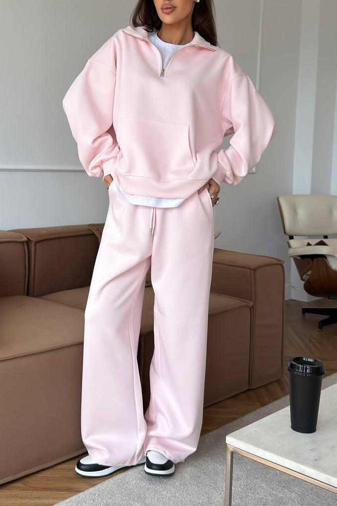 R&B | Halbhals Pullover Sweatshirt und Weit Geschnittene Hose Zweiteiler Anzug
