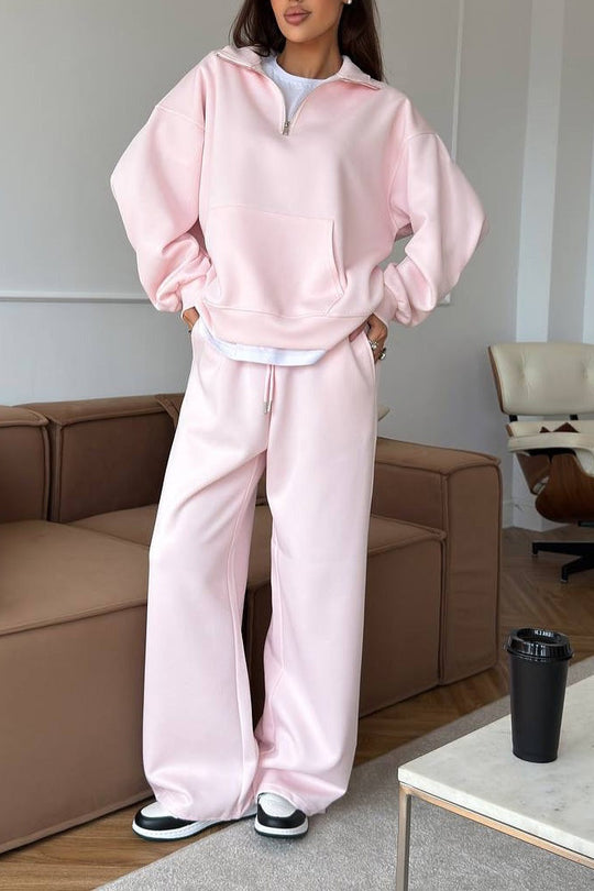R&B | Halbhals Pullover Sweatshirt und Weit Geschnittene Hose Zweiteiler Anzug