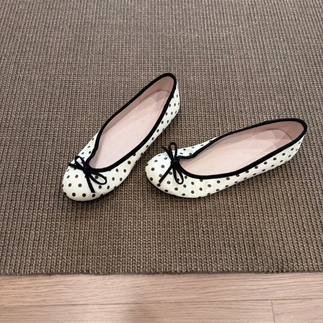 Damen Ballerinas mit verspieltem Polka-Dots-Muster und komfortablem Fußbett R&B