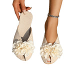 Damen Komfortable Hauspantoletten mit romantischen Blumendetails R&B