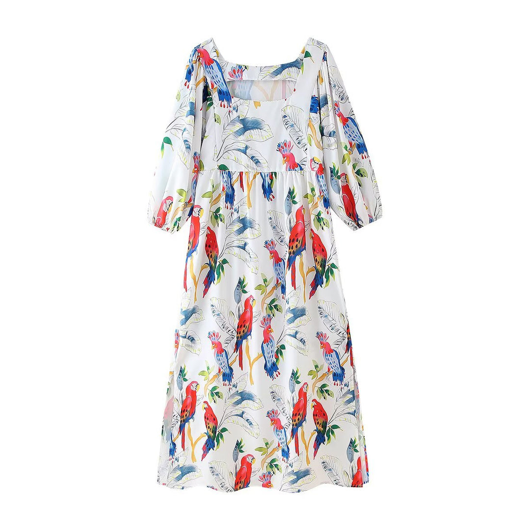 Damen Maxikleid mit floralen Mustern und luftigen Ärmeln R&B