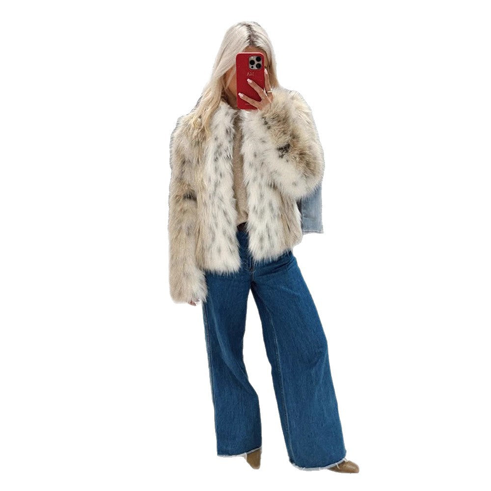 Damen modische Kunstfelljacke R&B