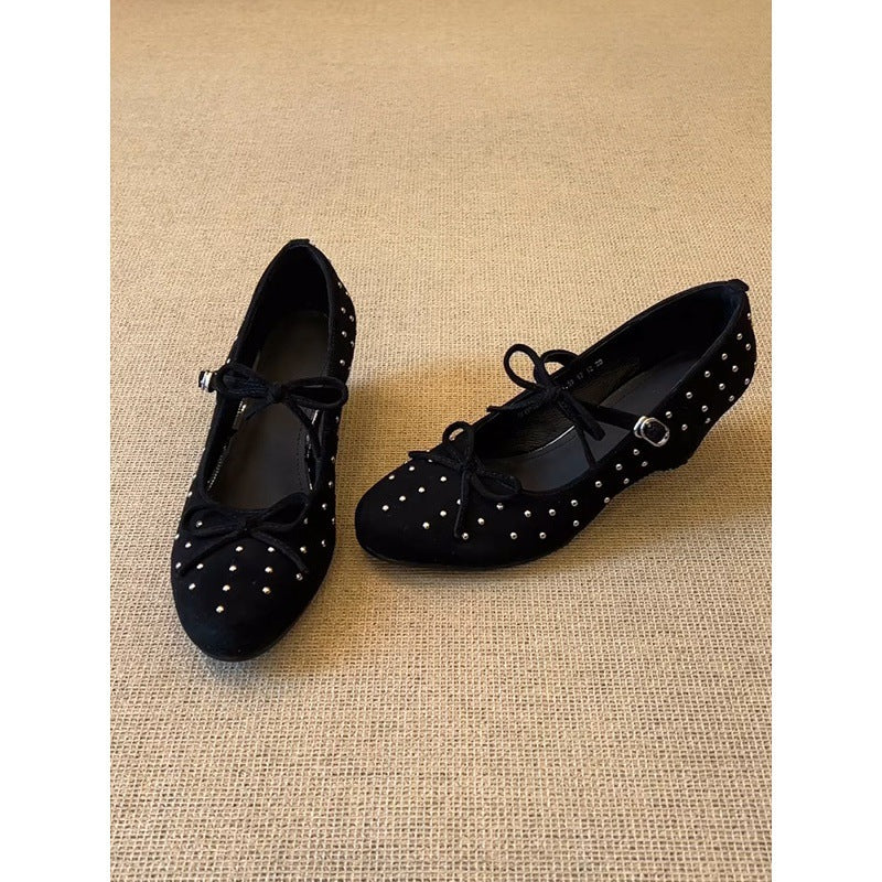 Damen Elegante Ballerinas mit funkelnden Nieten und bequemer Sohle