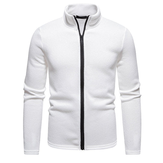 Herren Fleecejacke mit hoher Stehkragen und durchgehendem Reißverschluss R&B