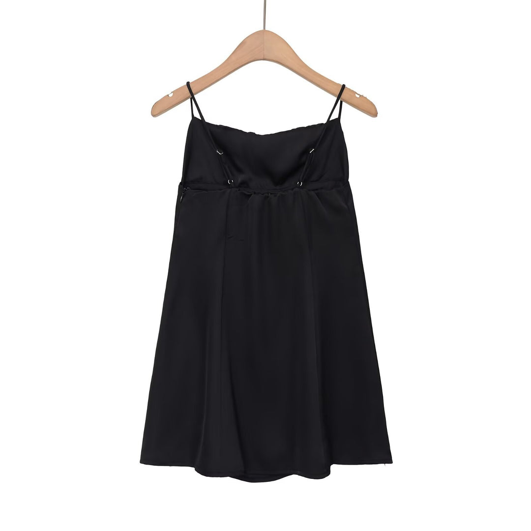 Damen Spaghettiträgerkleid mit elegantem Volant und raffiniertem Schnitt R&B
