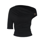 Damen Asymmetrisches Oberteil mit Raffinierter Raffung R&B