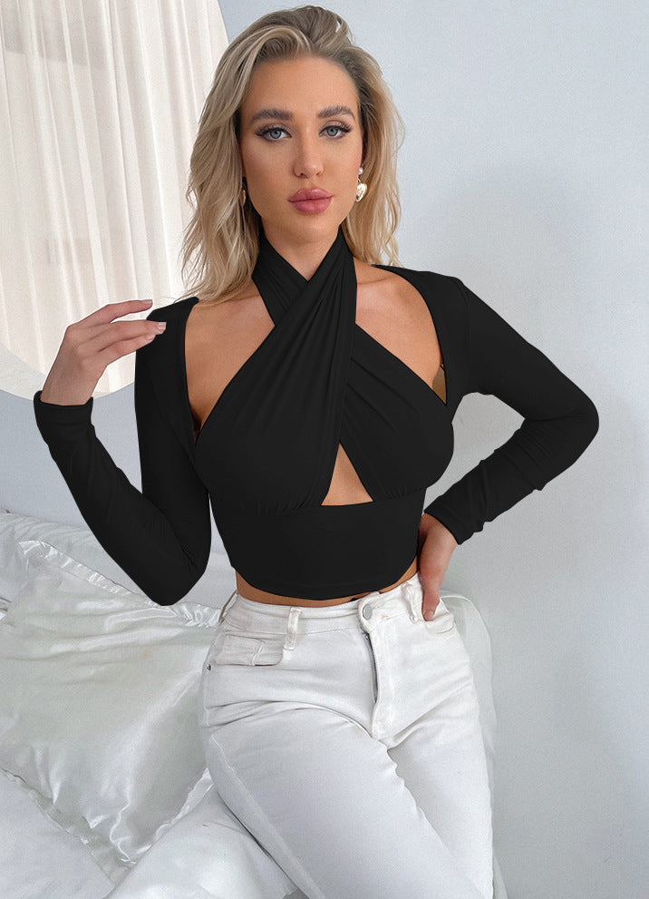 Damen Cropped Top mit innovativem Wickeldesign R&B