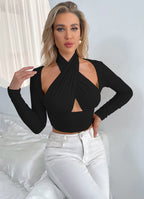 Damen Cropped Top mit innovativem Wickeldesign R&B