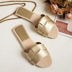 Damen Badeschuhe mit eleganter Falten-Optik R&B