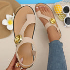 Damen Elegante Fußbett-Sandalen mit Goldakzenten