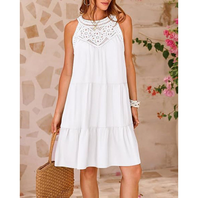 Damen Sommerkleid mit romantischen Häkel-Applikationen R&B