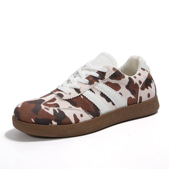 Damen Sportliche Sneakers mit trendigem Kuhdesign R&B