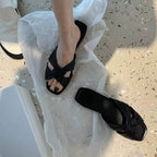 Damen modische Riemensandalen mit elegante Knotenakzent und komfortabler Innensohle R&B