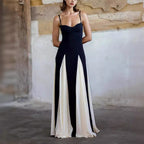 Damen Maxikleid mit doppellagigem Design und elegantem Schlitz