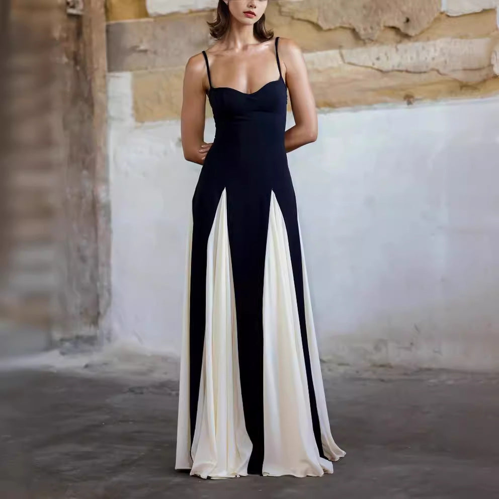 Damen Maxikleid mit doppellagigem Design und elegantem Schlitz