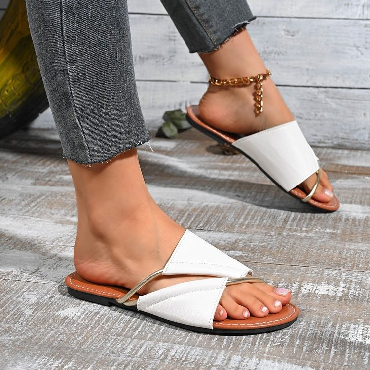 Damen elegante Riemchen-Sandalen mit modischer Zierleiste R&B