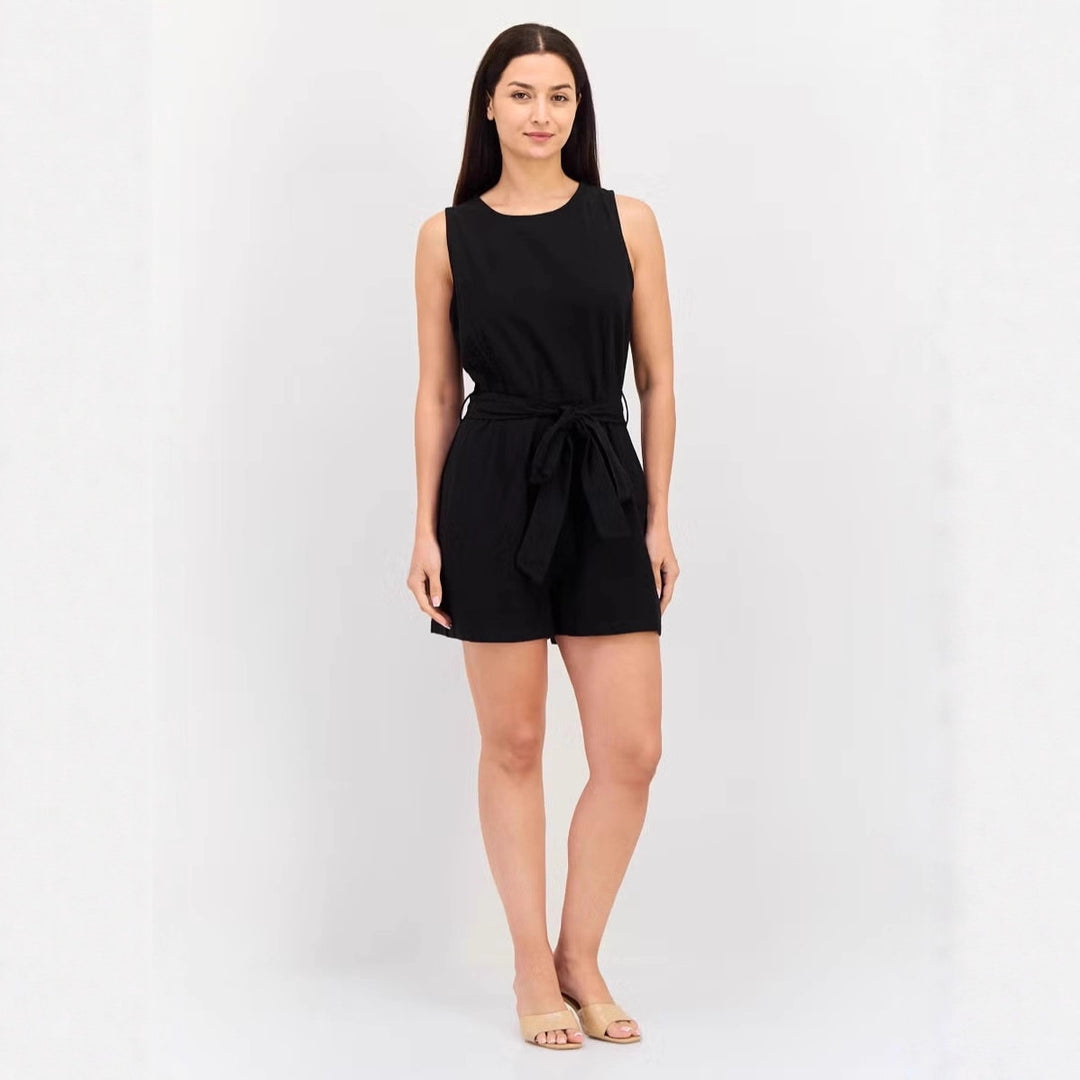 Damen Jumpsuit mit eleganter Taillierung und praktischen Taschen R&B