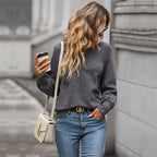 Damen modischer Sweatpullover mit strukturiertem Design und lässigem Schnitt R&B