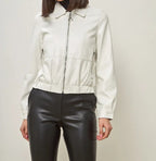 Damen modische Bomberjacke aus veganem R&B