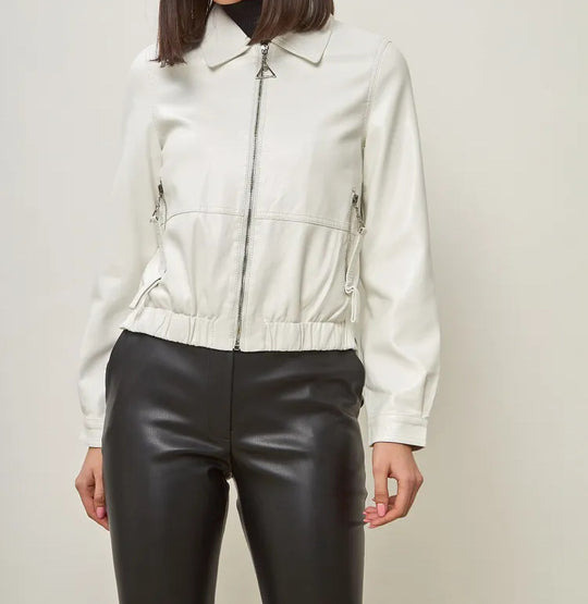 Damen modische Bomberjacke aus veganem R&B