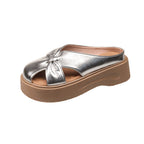 Damen modische Plateau-Sandalen mit Schleifen-Detail R&B