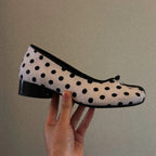 Damen Ballerinas mit eleganter Punktmusterung und innovativem Zehendesign R&B