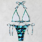 Damen Triangel-Bikini-Set mit glänzendem Ring-Detail R&B