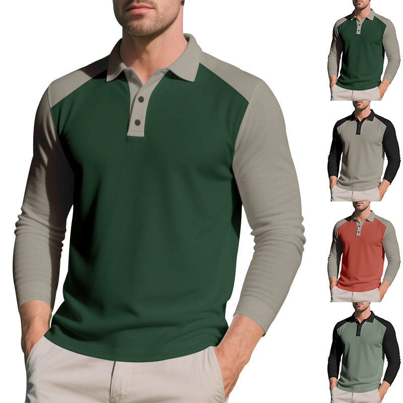 Herren langärmliges Polo-Shirt mit sportlichem Schnitt und atmungsaktiver Technologie R&B