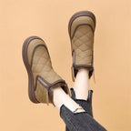 Damen gefütterte Winter-Boots mit modischem Steppdesign und rutschfester Sohle R&B