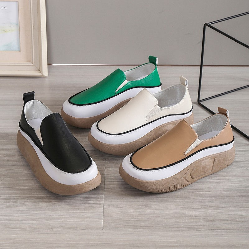 Damen trendige Slip-On Sneakers mit modischem Plateau R&B