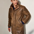 Herren elegante Lammlederjacke mit gefüttertem Kragen und diversen Taschen R&B