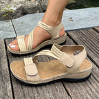 Damen Komfortable Sandalen mit verstellbaren Riemen und anatomischem Fußbett R&B