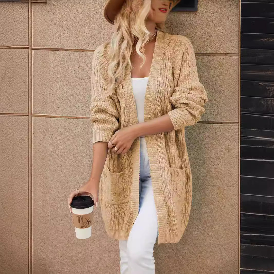 Damen Grobstrickcardigan mit praktischen Taschen und lässigem Schnitt R&B