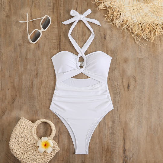 Damen eleganter Cut-Out Badeanzug R&B