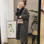Damen Oversized Strickmantel mit praktischen Taschen und tiefem V-Ausschnitt R&B