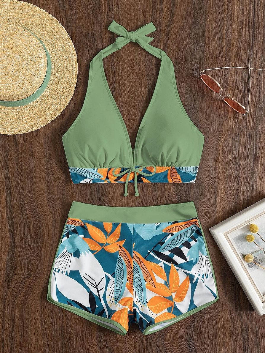 Damen Sportliches Bikini-Set mit verdecktem Bauch R&B