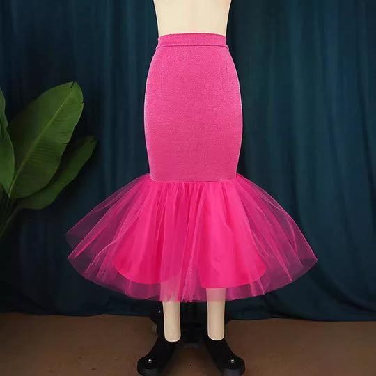 Damen Eleganter Tüllrock mit voluminösem Saum R&B