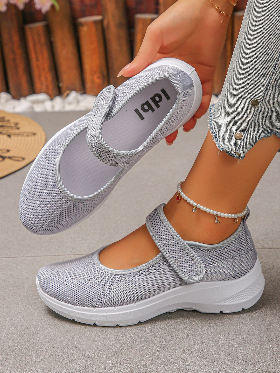 Damen Atmungsaktive Klett-Sneaker R&B