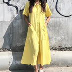 Damen Hemdkleid mit Knopfdetails und praktischen Taschen R&B
