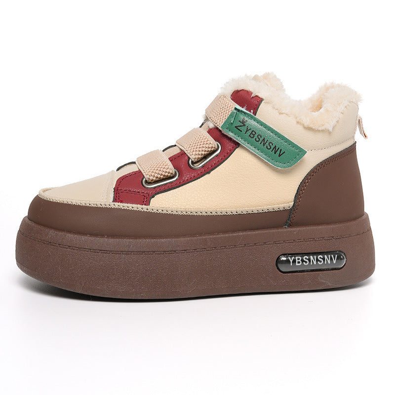 Damen Winterliche High-Top Sneakers mit bequemer Fleece-Wärmepolsterung und sportlichem Design R&B