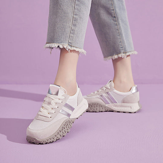 Damen Trendige Plateau-Sneaker mit atmungsaktivem Obermaterial und rutschfester Sohle R&B