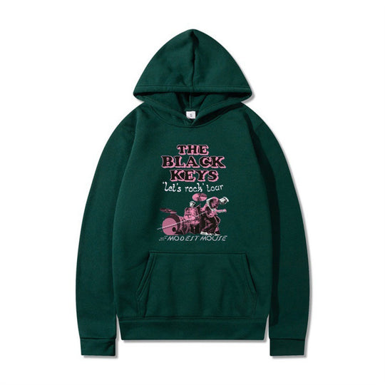 Damen Kapuzenpullover mit kreativem Rockband-Design und komfortabler Passform R&B