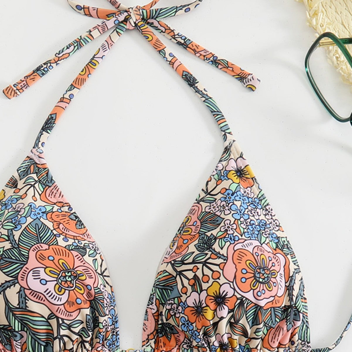 Damen Blumenmuster Bikini-Set R&B
