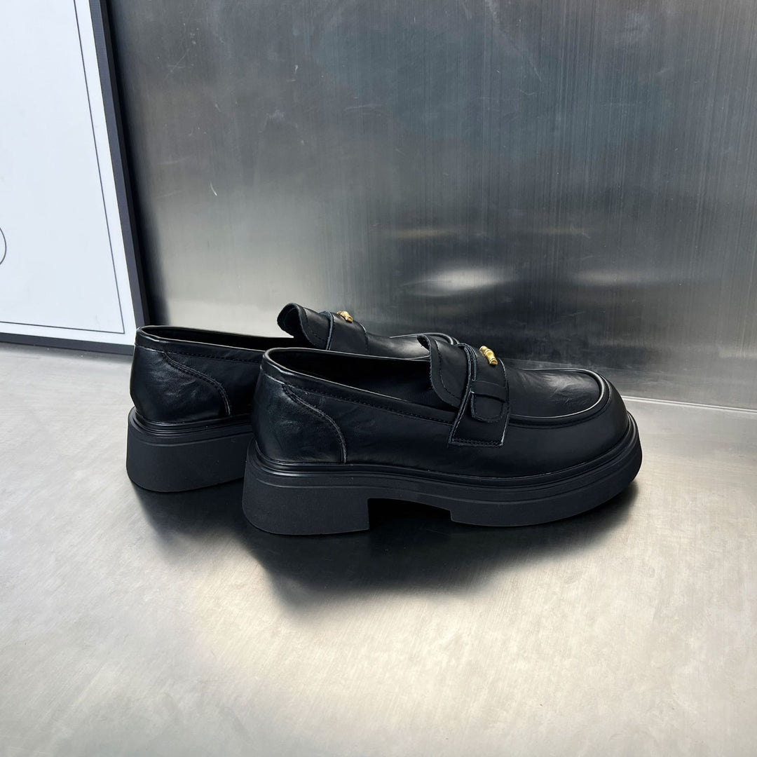 Damen Bequeme Loafers mit klobiger Sohle und eleganter Schnalle R&B