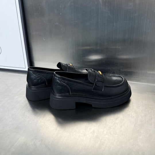 Damen Bequeme Loafers mit klobiger Sohle und eleganter Schnalle R&B
