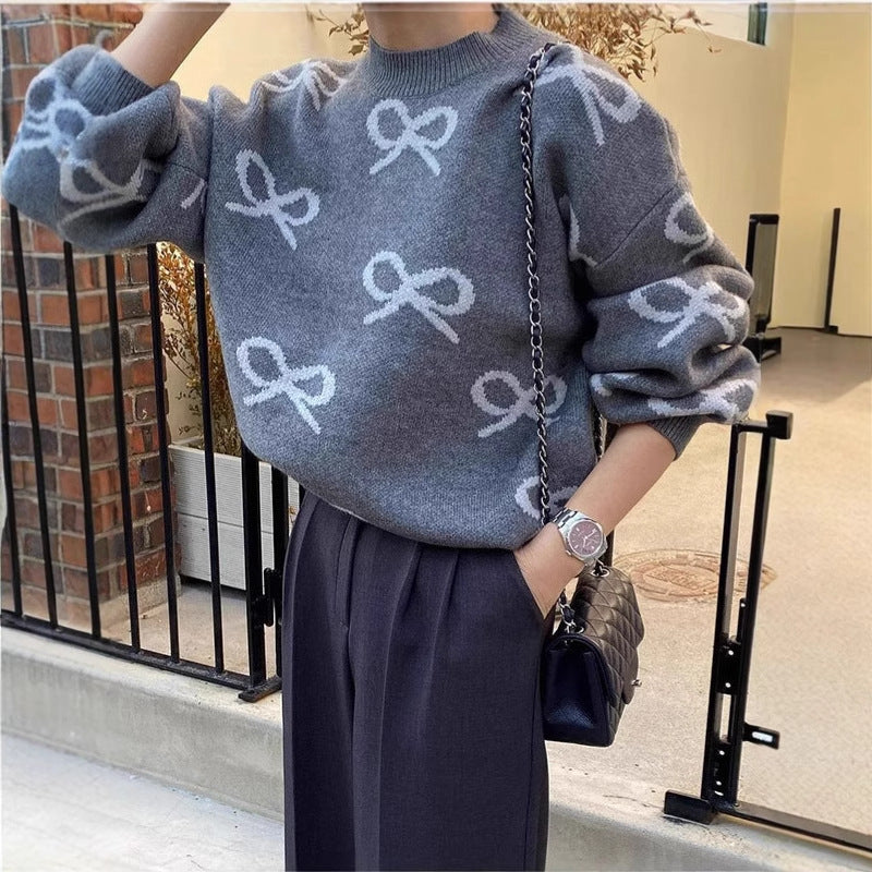 Damen Gemusterter Pullover mit lockerer Passform R&B