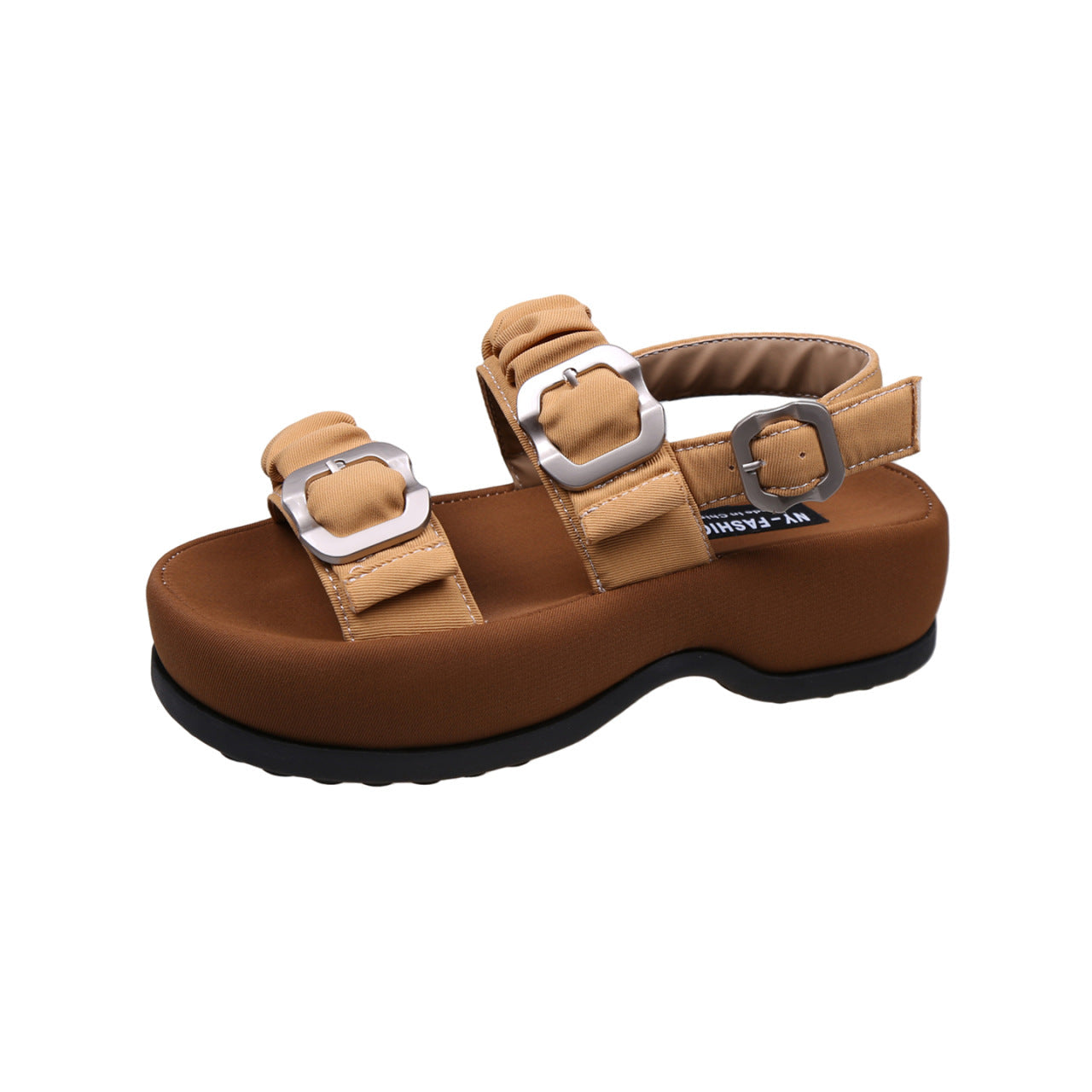 Damen Sandalen mit modischer Riemchenkonstruktion und robustem Plateau R&B