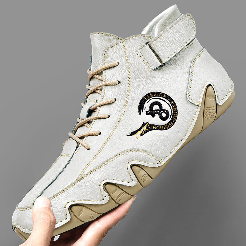 Herren Hochwertige Leder-Sneaker mit rutschfester Sohle und gepolstertem Knöchel R&B