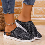 Damen Bequeme Hausschuhe mit Rutschfester Sohle und Herringbone-Muster R&B