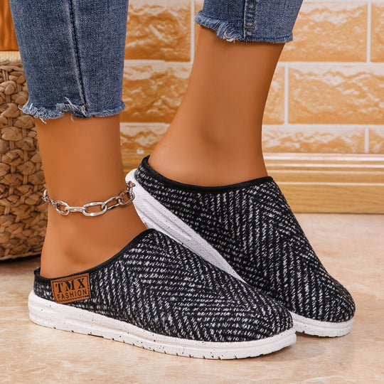 Damen Bequeme Hausschuhe mit Rutschfester Sohle und Herringbone-Muster R&B